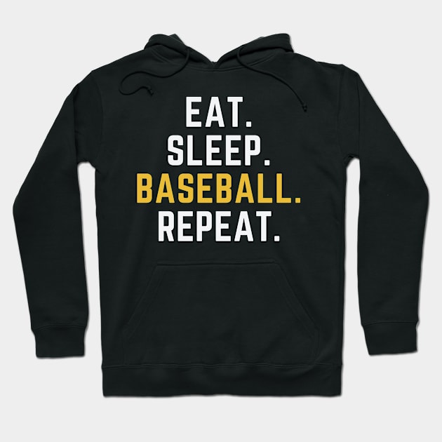 Eat Sleep Baseball Repeat Funny Baseball Player Hoodie by MetAliStor ⭐⭐⭐⭐⭐